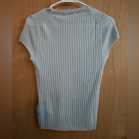 J. Crew Aqua Featherweight Cashmere Ribbed T Shirt Top Sweater NWT - Picture 4 of 4